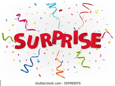 Surprise with colorful confetti