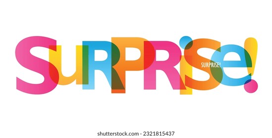 SURPRISE! colorful vector typography banner