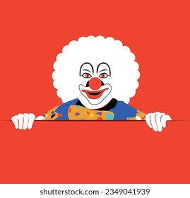 Überraschungscute Clowndesign minimal, Vektorgrafik