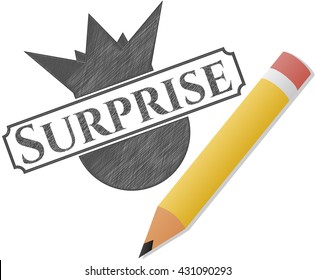 Surprise drawn in pencil