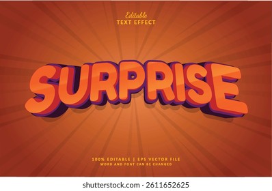 Surprise editable text effect  3d style with sunbrust background