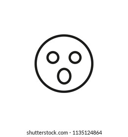 Surprise emoticon line icon. Confusion, shock, fear. Emoticon concept. Can be used for topics like emotion, social networking, chat