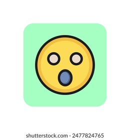 Surprise emoticon line icon. Confusion, shock, fear. Emoticon concept. Can be used for topics like emotion, social networking, chat