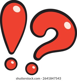 Surprise, exclamation mark, question mark, pop, illustration
