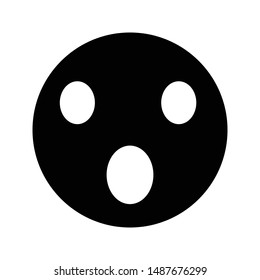surprise face glyph flat vector icon