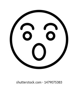 surprise face thin line vector icon