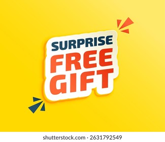 surprise free gift sticker template for business marketing vector