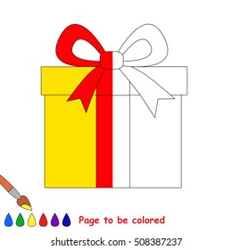 Surprise Gift to be colored, the coloring book to educate preschool kids with easy kid educational gaming and primary education of simple game level.