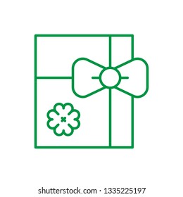 Surprise Gift With Bow Vector Line Icon