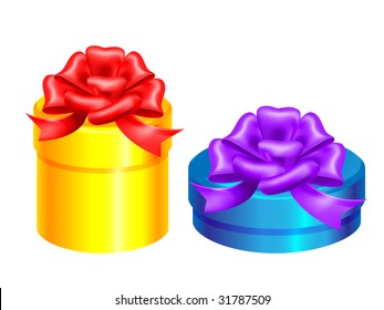 caja de regalo sorpresa con arco