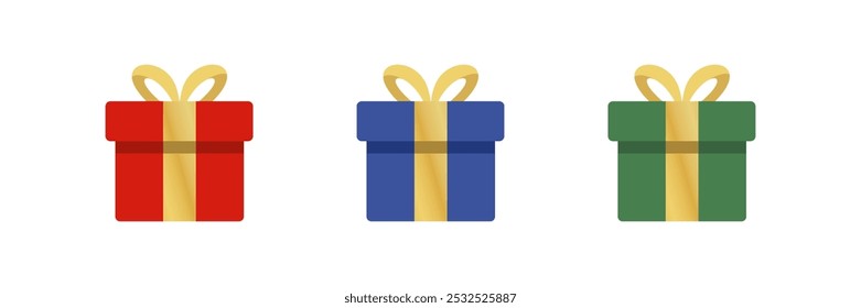 Surprise gift box with gold ribbon. birthday event celebration box. Christmas gift box.