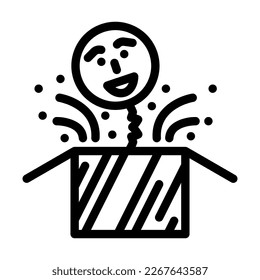 vector de icono de línea de caja de regalo sorpresa. signo de la caja de regalo sorpresa. símbolo de contorno aislado ilustración negra