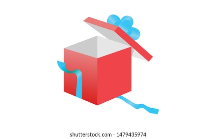 Surprise gift box logo design vector