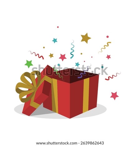 Surprise gift box with ribbon