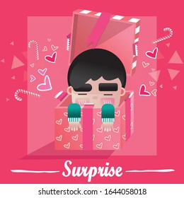 diseño vectorial de caja de regalo sorpresa