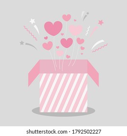 Surprise gift box vector illustration.