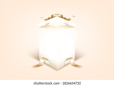 Surprise gift box vector illustration background