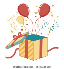 Surprise Gift Box Vector Illustration on white background