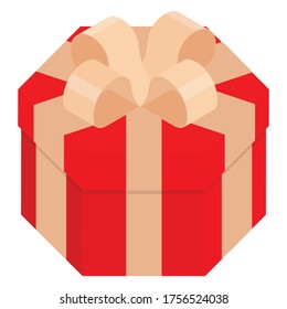 Surprise gift box. Vector. Isometric view