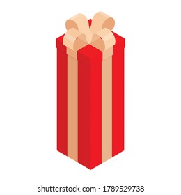 Caja de regalo sorpresa. Vector. Vista isométrica