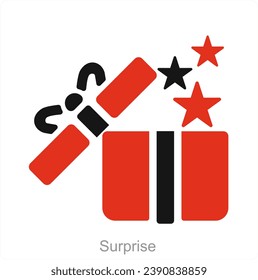 Surprise and gift icon concept