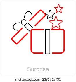 Surprise and gift icon concept
