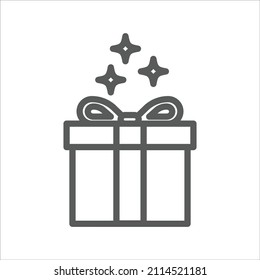 Surprise Gift Website Simple Line Icon