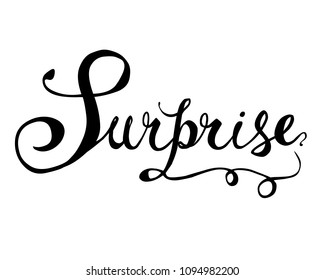 SURPRISE. Hand written doodle vector word on white background