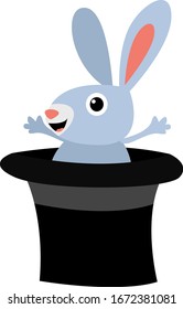 Surprise in a hat, illustration, vector on white background.
