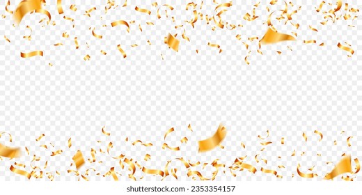 surprise holiday, birthday vector gold confetti png on a transparent background