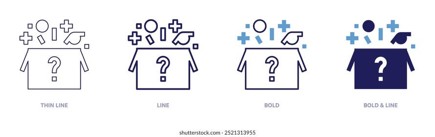 Surprise icon in 4 different styles. Thin Line, Line, Bold, and Bold Line. Duotone style. Editable stroke.