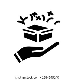 Surprise icon. hand icon with open gift box. simple design editable. Design template vector