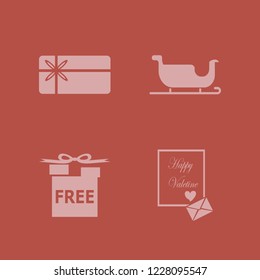 surprise icon. surprise vector icons set sleigh, gift card, free gifts and heart envelope