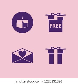 surprise icon. surprise vector icons set open box, free gifts, gift and heart envelope