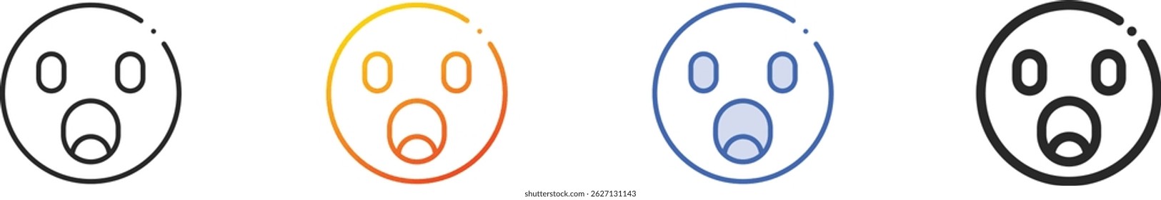 surprise icon.Thin Linear, Gradient, Blue Stroke and bold Style Design Isolated On White Background