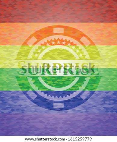 Surprise lgbt colors emblem. Vector Illustration. Mosaic.
