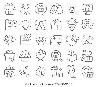 Colección de iconos de línea de sorpresa. Paquete de iconos de contorno delgado. Ilustración vectorial eps10