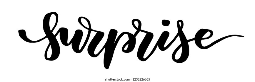 Surprise Modern Brush Calligraphy Isotated On Stock Vector (Royalty ...