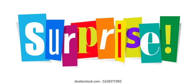 Surprise on cut'out letters vector