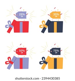 surprise open gift boxes with discount voucher