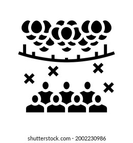surprise party decorated balloon glyph icon vector. surprise party decorated balloon sign. isolated contour symbol black illustration