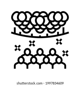 surprise party decorated balloon line icon vector. surprise party decorated balloon sign. isolated contour symbol black illustration