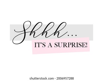 Surprise party vector calligraphic design on white background