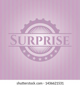 Surprise pink emblem. Vintage. Vector Illustration. Detailed.