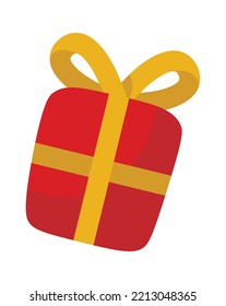 Surprise present box flat icon