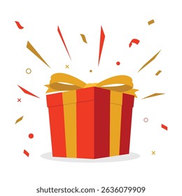 Surprise red gift box special give away package reward presents