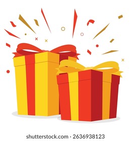 Surprise red gift boxes special give away package reward presents