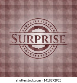 Surprise red seamless geometric emblem.