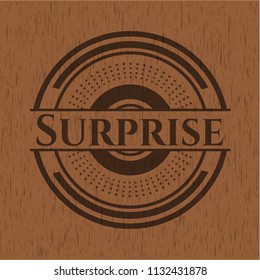 Surprise retro wooden emblem