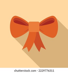 Surprise ribbon bow icon flat vector. Happy gift. Open package